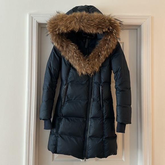 Navy Mackage Jacket - Picture 1 of 9